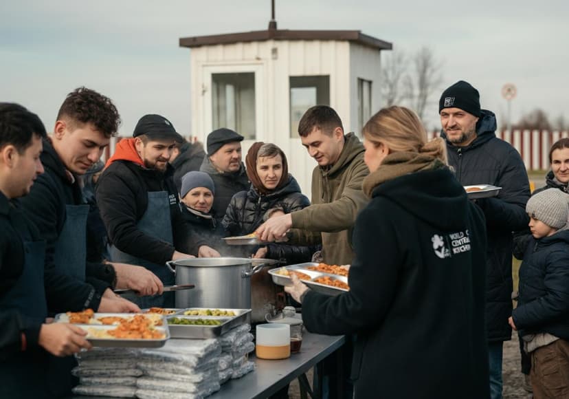 World Central Kitchen Cooks Meals For Ukrainian Refugees At The Polish Border